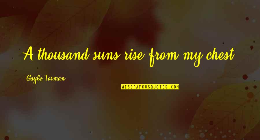 Beginnen Perfekt Quotes By Gayle Forman: A thousand suns rise from my chest.