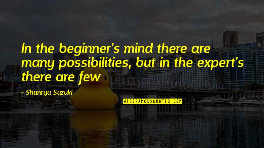Beginner Mind Quotes By Shunryu Suzuki: In the beginner's mind there are many possibilities,