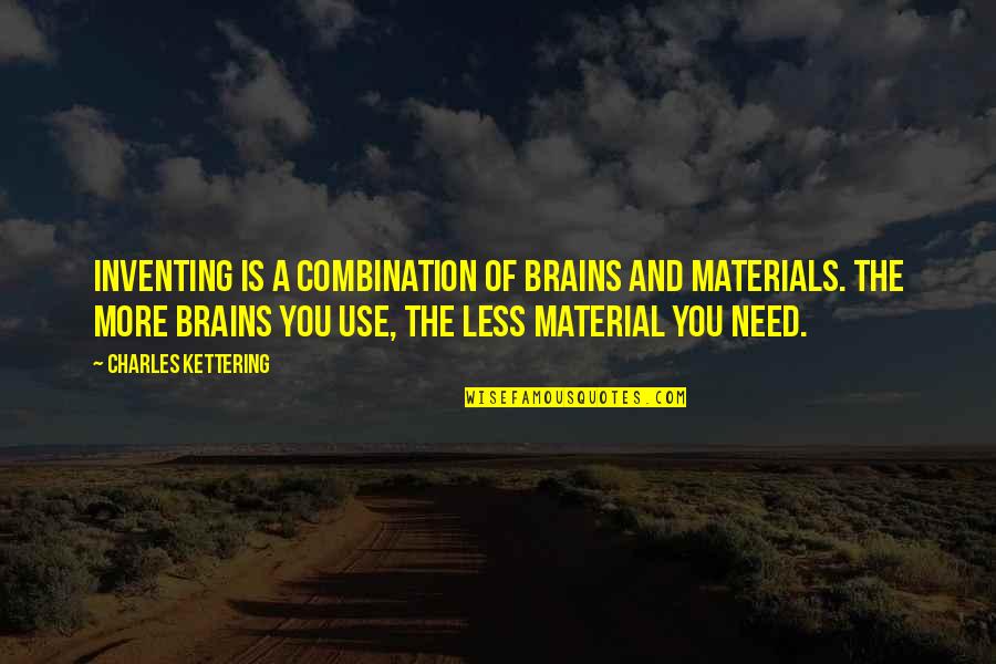 Beginning A New School Year Quotes By Charles Kettering: Inventing is a combination of brains and materials. Beginning A New School Year Quotes By Charles Kettering: Inventing is a combination of brains and materials.