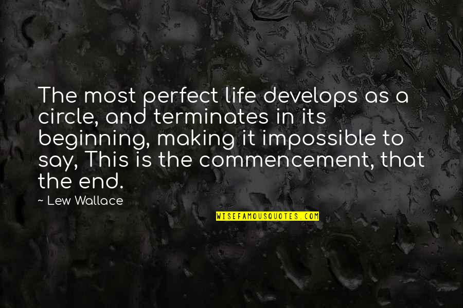 Beginning And End Quotes By Lew Wallace: The most perfect life develops as a circle,