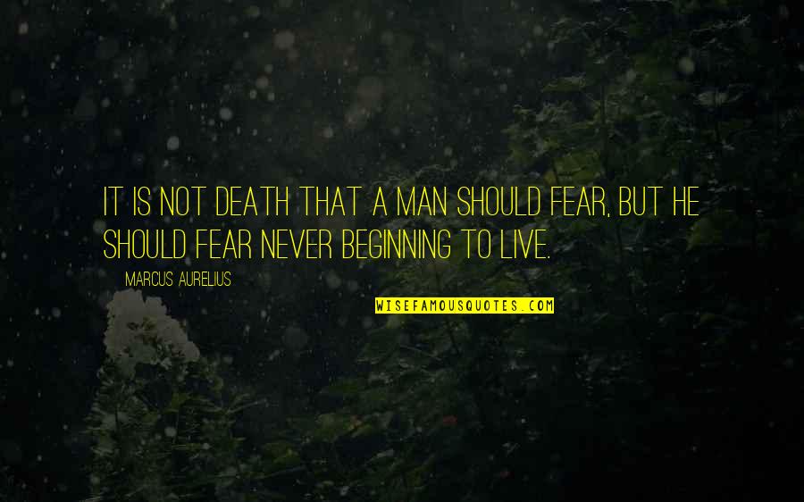Beginning Inspirational Quotes By Marcus Aurelius: It is not death that a man should