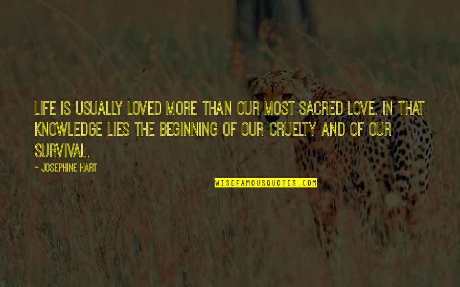Beginning Love Quotes By Josephine Hart: Life is usually loved more than our most