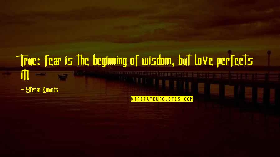 Beginning Love Quotes By Stefan Emunds: True: fear is the beginning of wisdom, but