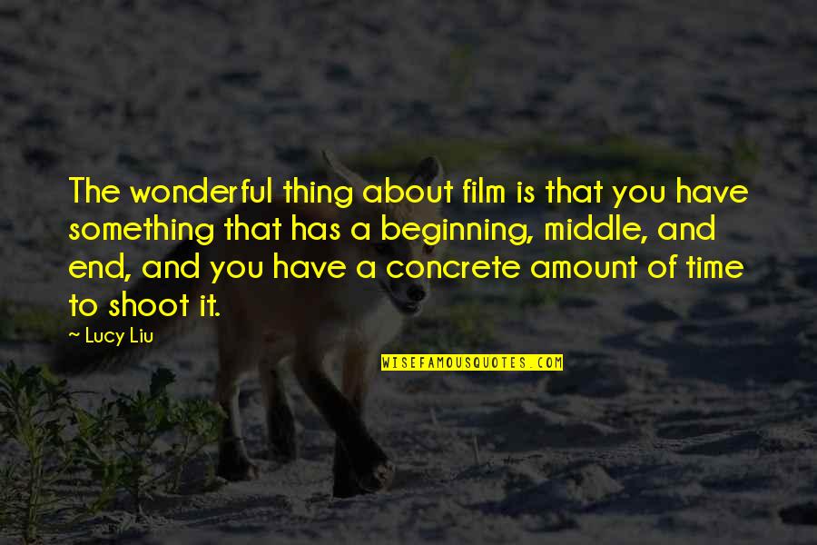Beginning Middle And End Quotes By Lucy Liu: The wonderful thing about film is that you