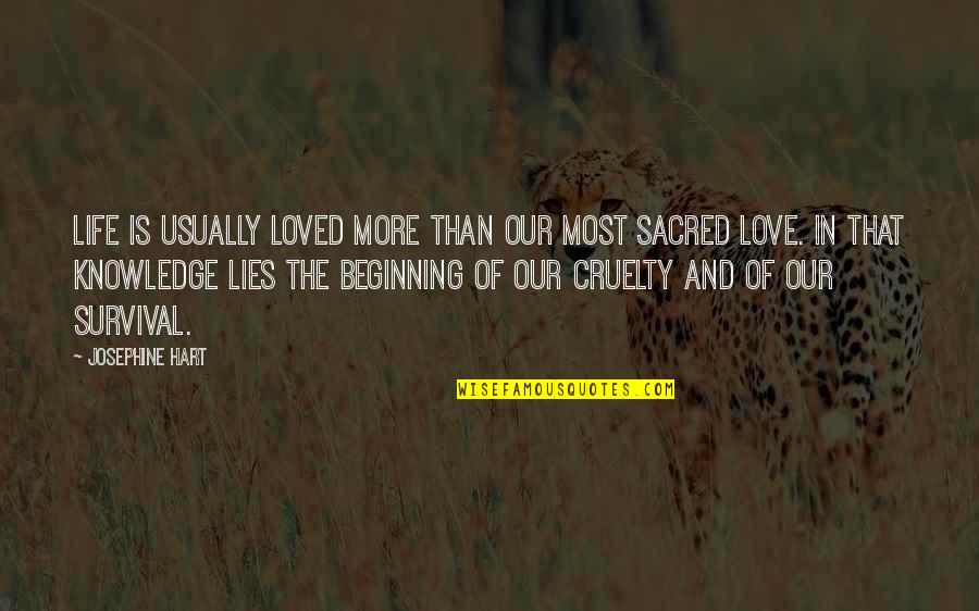 Beginning Of Our Love Quotes By Josephine Hart: Life is usually loved more than our most