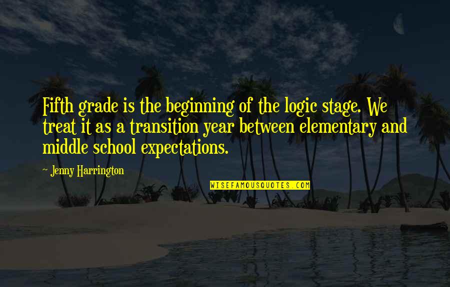 Beginning Of The Year Quotes By Jenny Harrington: Fifth grade is the beginning of the logic