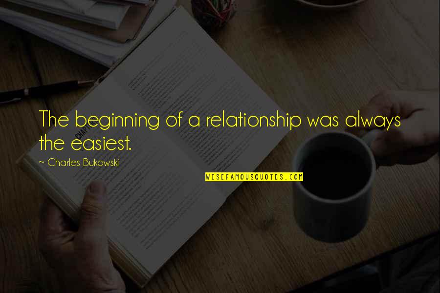 Beginning Relationship Quotes By Charles Bukowski: The beginning of a relationship was always the
