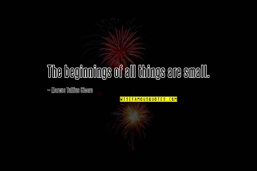 Beginnings Quotes By Marcus Tullius Cicero: The beginnings of all things are small.