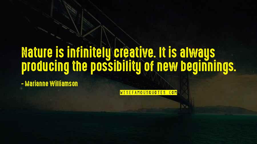 Beginnings Quotes By Marianne Williamson: Nature is infinitely creative. It is always producing