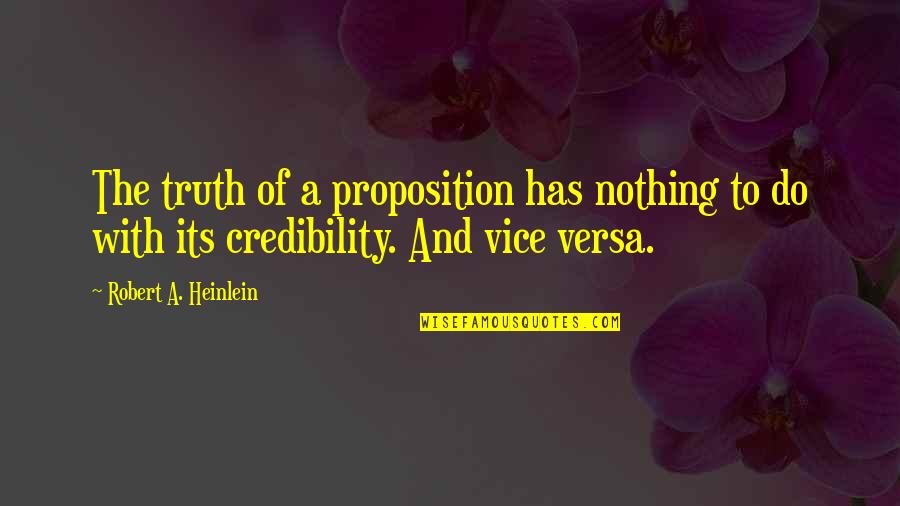 Begonias Sun Quotes By Robert A. Heinlein: The truth of a proposition has nothing to