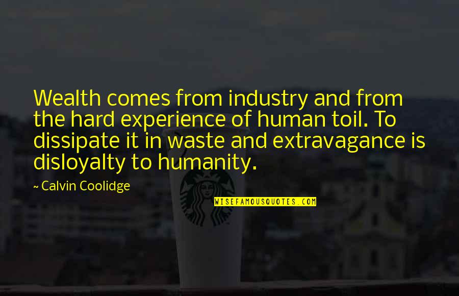 Begora Quotes By Calvin Coolidge: Wealth comes from industry and from the hard Begora Quotes By Calvin Coolidge: Wealth comes from industry and from the hard