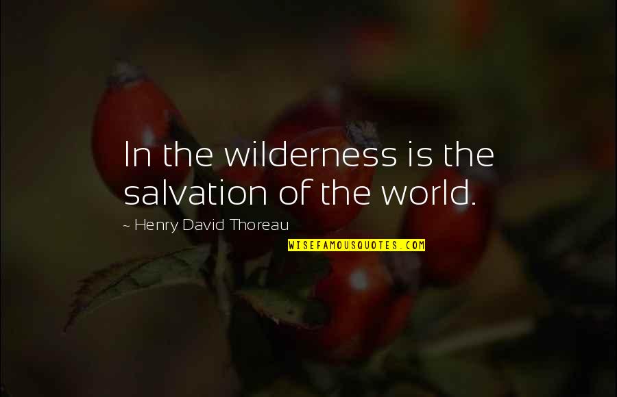 Behans Hurleyville Quotes By Henry David Thoreau: In the wilderness is the salvation of the Behans Hurleyville Quotes By Henry David Thoreau: In the wilderness is the salvation of the