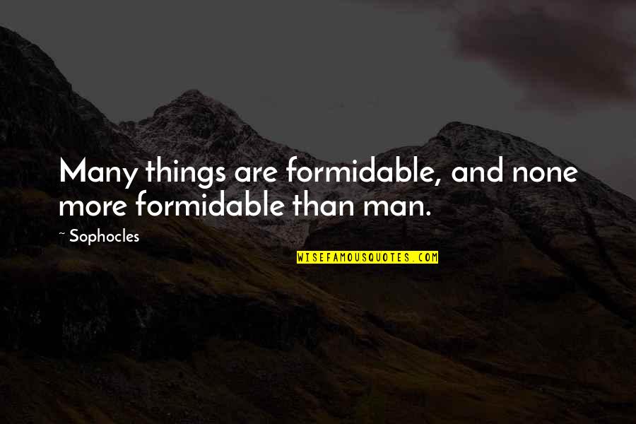 Behind My Fake Smile Quotes By Sophocles: Many things are formidable, and none more formidable