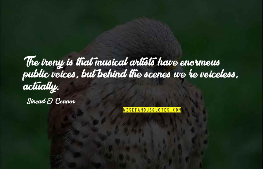 Behind Scenes Quotes By Sinead O'Connor: The irony is that musical artists have enormous