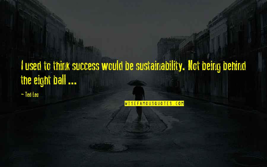 Behind The 8 Ball Quotes By Ted Leo: I used to think success would be sustainability.