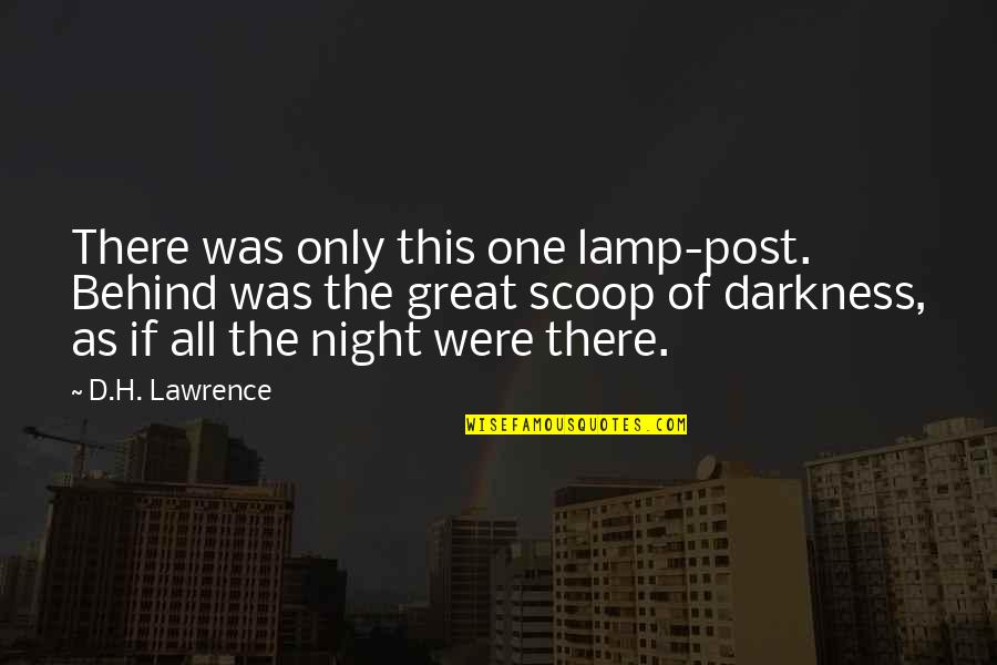 Behind The Darkness Quotes By D.H. Lawrence: There was only this one lamp-post. Behind was