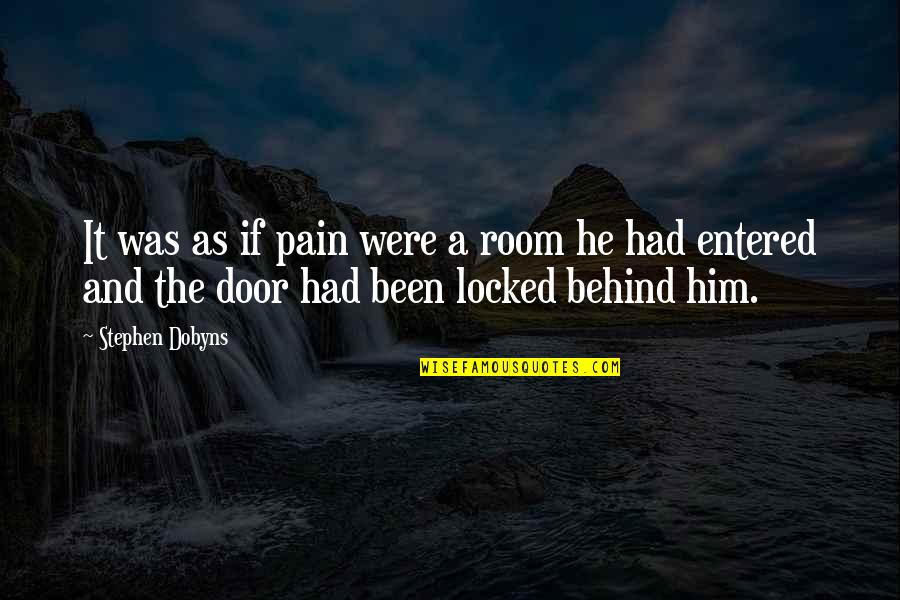 Behind The Door Quotes By Stephen Dobyns: It was as if pain were a room