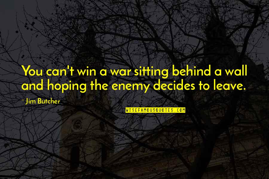 Behind The Wall Quotes By Jim Butcher: You can't win a war sitting behind a