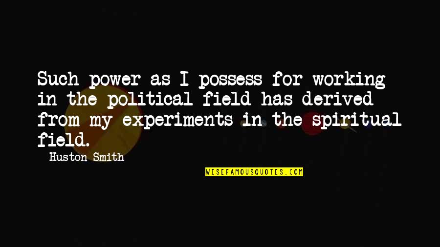 Behind These Blue Eyes Quotes By Huston Smith: Such power as I possess for working in