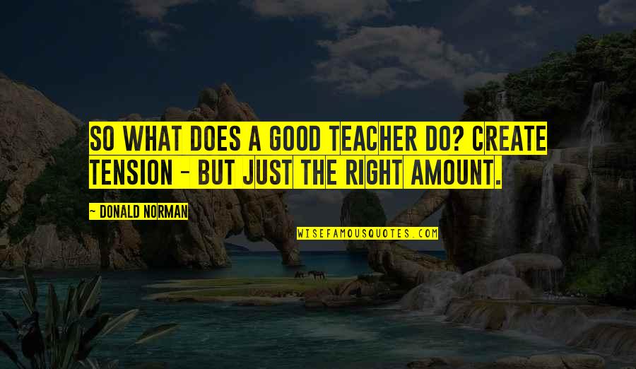 Behoort Aken Quotes By Donald Norman: So what does a good teacher do? Create