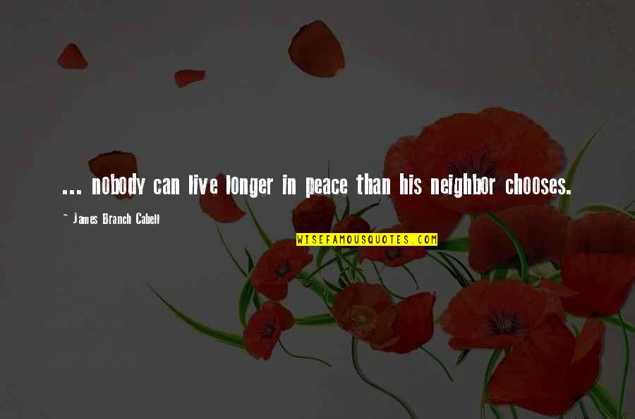 Behrami Tattoos Quotes By James Branch Cabell: ... nobody can live longer in peace than
