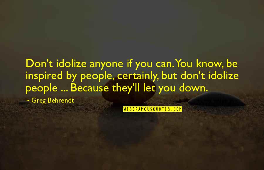 Behrendt Quotes By Greg Behrendt: Don't idolize anyone if you can. You know,