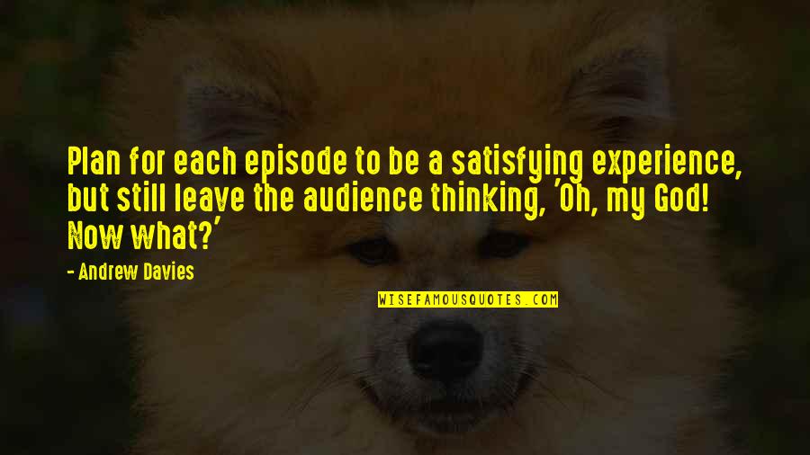 Beidelschies In Germany Quotes By Andrew Davies: Plan for each episode to be a satisfying Beidelschies In Germany Quotes By Andrew Davies: Plan for each episode to be a satisfying