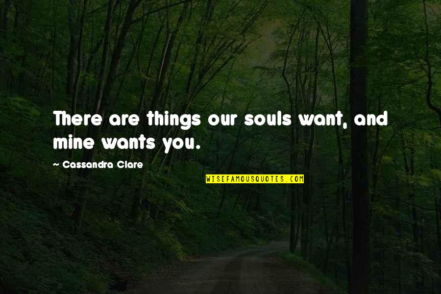 Beidler Forest Quotes By Cassandra Clare: There are things our souls want, and mine