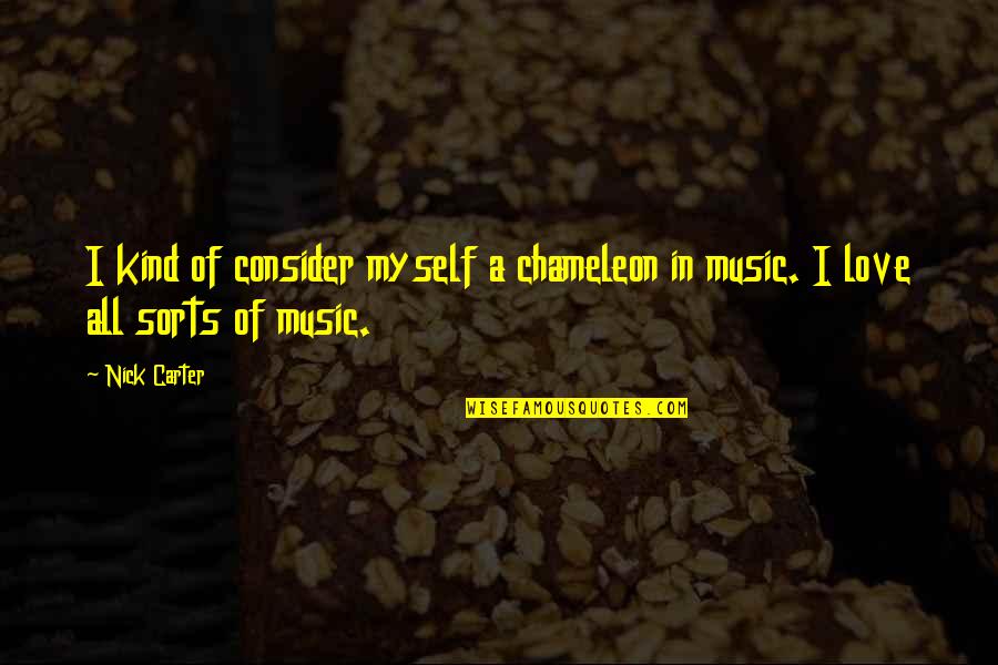 Beiene Quotes By Nick Carter: I kind of consider myself a chameleon in