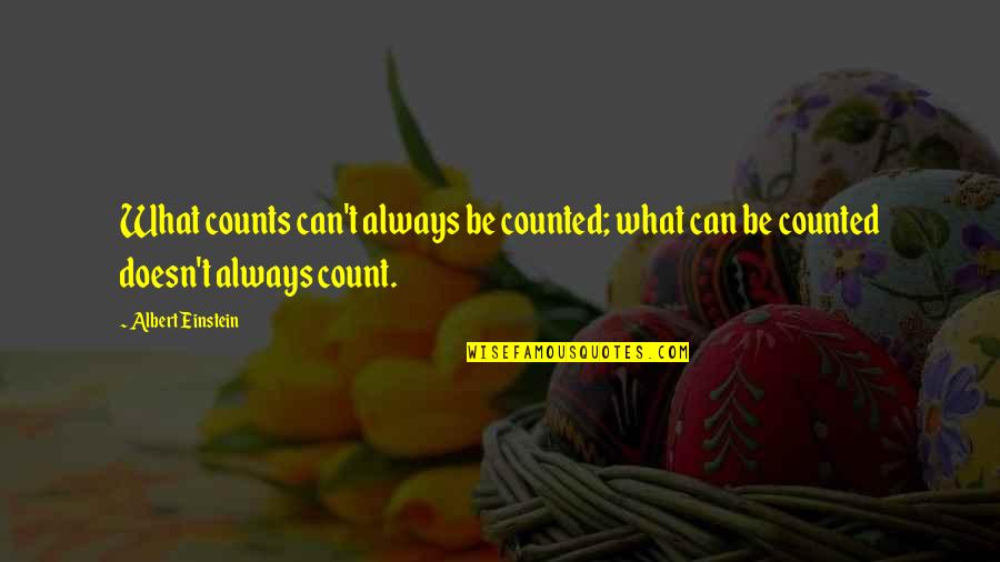 Beifeld Quotes By Albert Einstein: What counts can't always be counted; what can