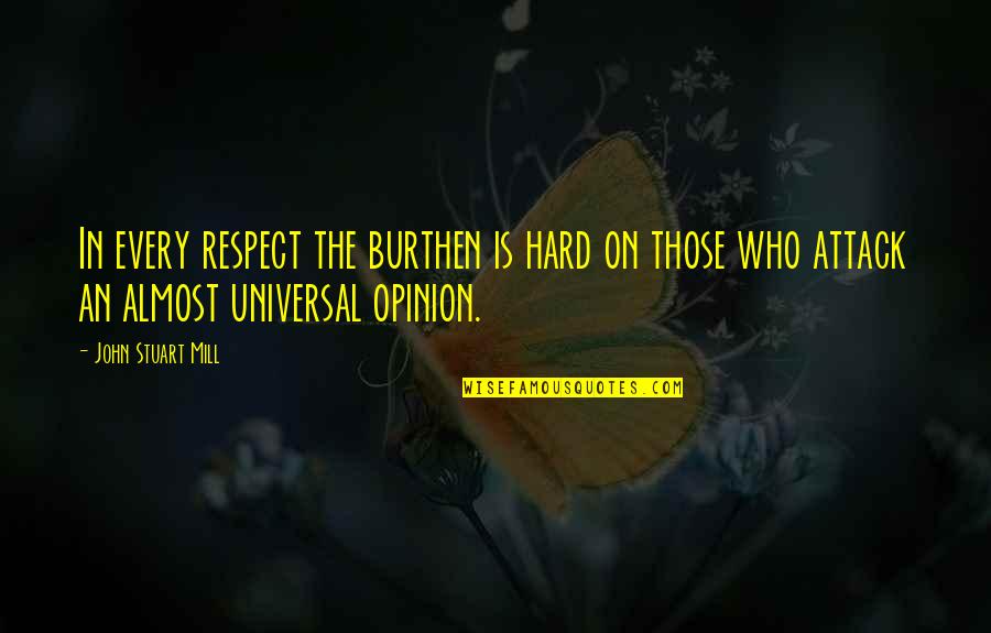 Beilby Porteus Quotes By John Stuart Mill: In every respect the burthen is hard on