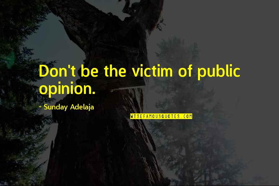 Beilstein Test Quotes By Sunday Adelaja: Don't be the victim of public opinion.
