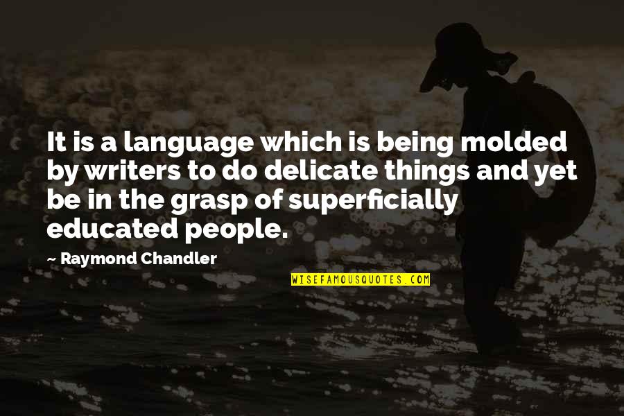 Being 19 Years Old Quotes By Raymond Chandler: It is a language which is being molded