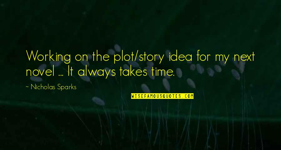 Being 39 Quotes By Nicholas Sparks: Working on the plot/story idea for my next