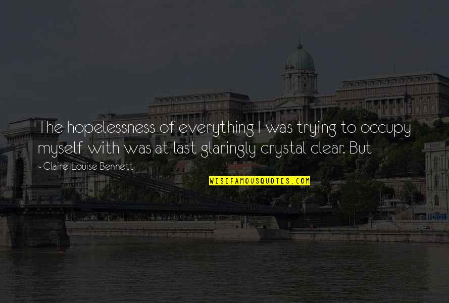 Being A Bit Crazy Quotes By Claire-Louise Bennett: The hopelessness of everything I was trying to