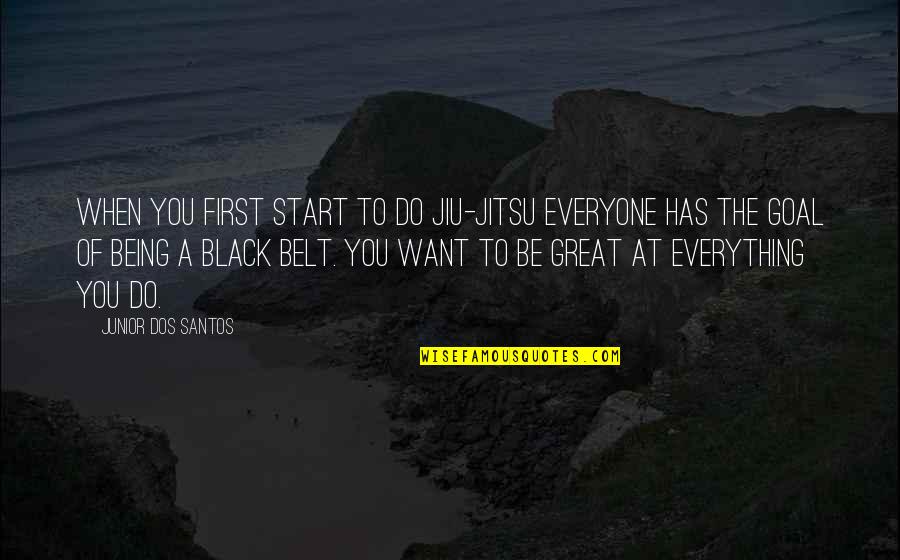 Being A Black Belt Quotes By Junior Dos Santos: When you first start to do jiu-jitsu everyone