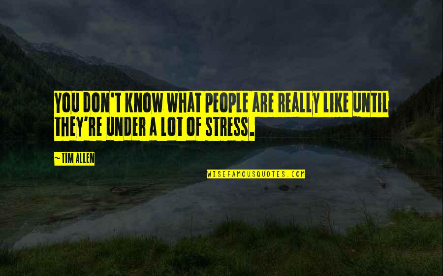 Being A Black Man In America Quotes By Tim Allen: You don't know what people are really like