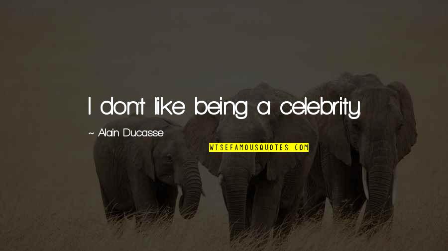 Being A Celebrity Quotes By Alain Ducasse: I don't like being a celebrity.