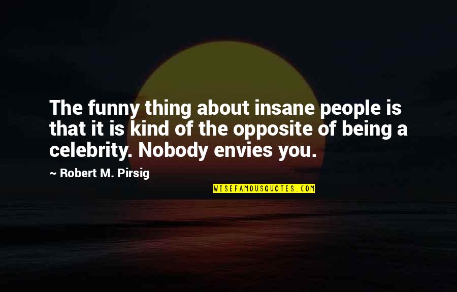 Being A Celebrity Quotes By Robert M. Pirsig: The funny thing about insane people is that