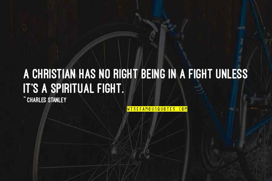 Being A Christian Quotes By Charles Stanley: A Christian has no right being in a