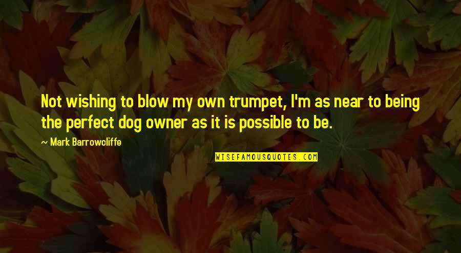 Being A Dog Owner Quotes By Mark Barrowcliffe: Not wishing to blow my own trumpet, I'm Being A Dog Owner Quotes By Mark Barrowcliffe: Not wishing to blow my own trumpet, I'm