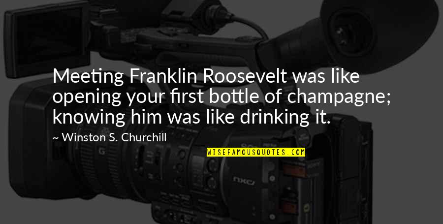 Being A Family In Sports Quotes By Winston S. Churchill: Meeting Franklin Roosevelt was like opening your first