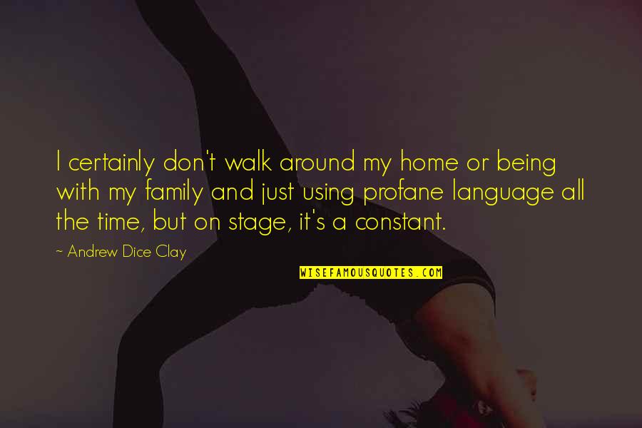 Being A Family Quotes By Andrew Dice Clay: I certainly don't walk around my home or