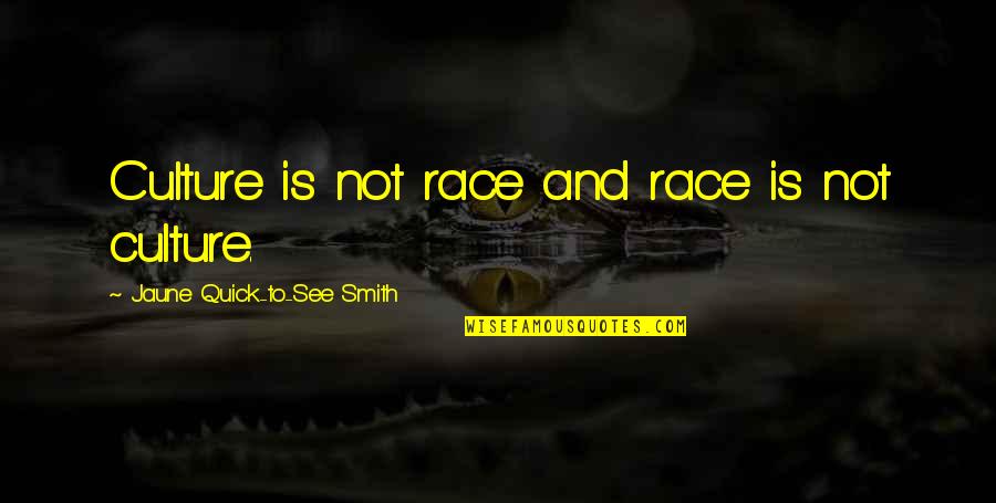 Being A Good Strong Person Quotes By Jaune Quick-to-See Smith: Culture is not race and race is not Being A Good Strong Person Quotes By Jaune Quick-to-See Smith: Culture is not race and race is not