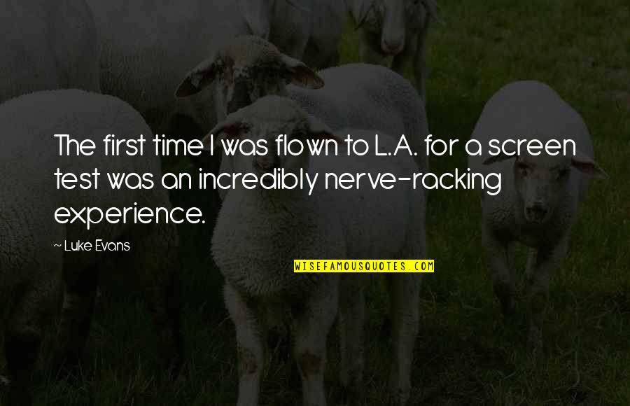 Being A Good Wingman Quotes By Luke Evans: The first time I was flown to L.A.