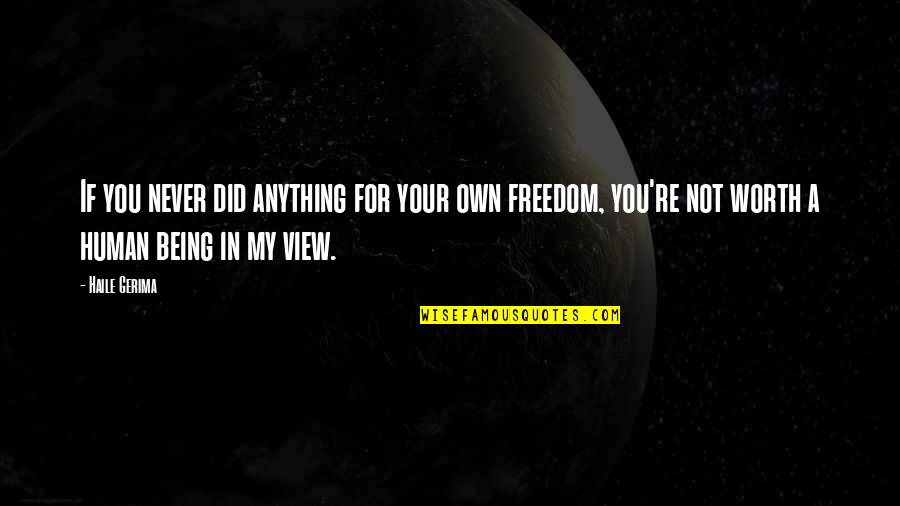 Being A Human Being Quotes By Haile Gerima: If you never did anything for your own Being A Human Being Quotes By Haile Gerima: If you never did anything for your own