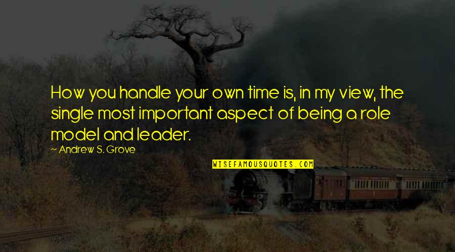Being A Leader Quotes By Andrew S. Grove: How you handle your own time is, in