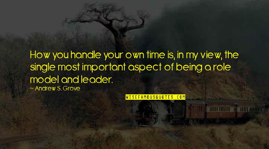 Being A Leader Quotes By Andrew S. Grove: How you handle your own time is, in Being A Leader Quotes By Andrew S. Grove: How you handle your own time is, in