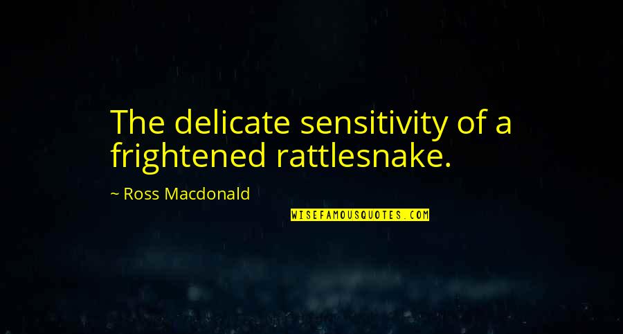 Being A New Mother Quotes By Ross Macdonald: The delicate sensitivity of a frightened rattlesnake.
