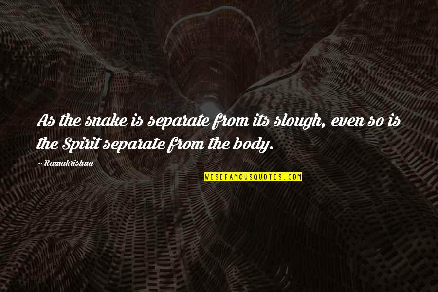 Being A Pawn Quotes By Ramakrishna: As the snake is separate from its slough,